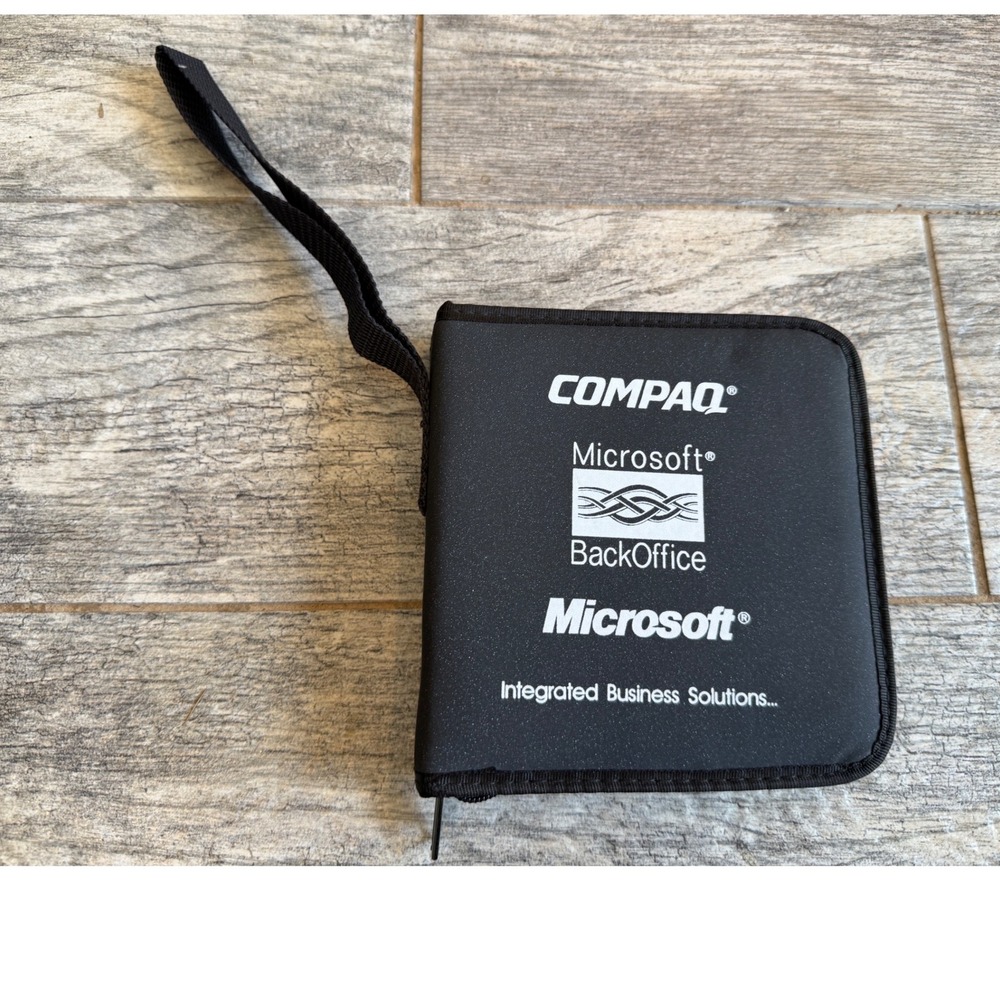 Compaq Microsoft BackOffice Media Storage Case Vintage Tech DVD Holder 6" MS 90s